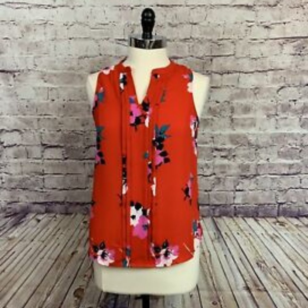 41 Hawthorn red floral top, S